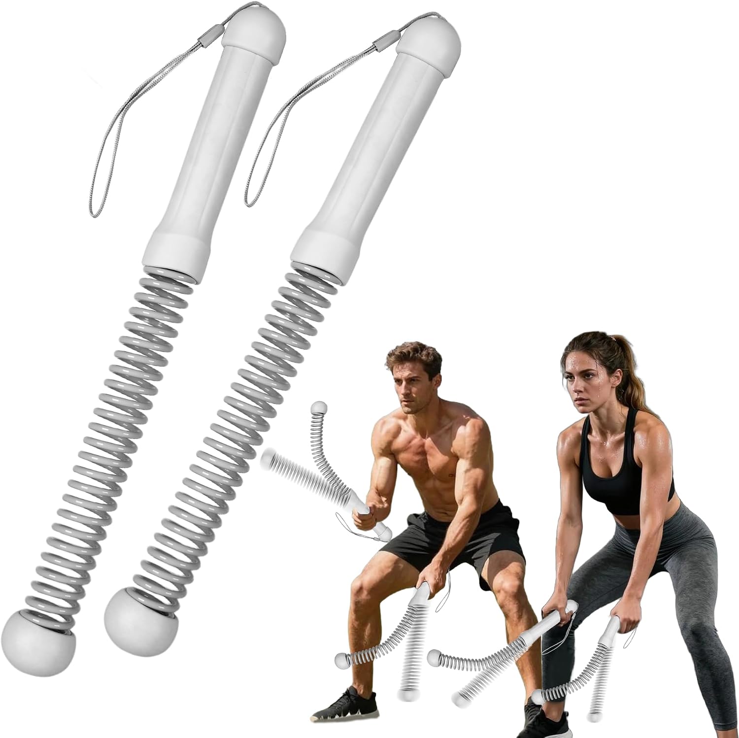Home Gym Portable - เชือกออกกำลังกายแบบไร้สายรุ่นที่ 2 สำหรับยิมที่บ้าน, เชือกออกกำลังกายแบบไร้สายแบบพกพาสำหรับงานหนักพร้อมสปริงในตัว (ไม่มีสกรู), เชือกออกกำลังกายแบบถ่วงน้ำหนักสำหรับผู้ชายและผู้หญิง,