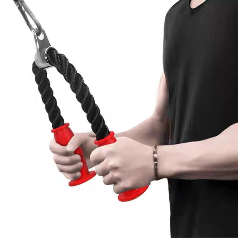 Home Gym Equipment Set - อุปกรณ์เชื่อมต่อสายเคเบิลสำหรับฝึกกล้ามเนื้อไตรเซปแบบกันลื่นตามหลักสรีรศาสตร์ สำหรับออกกำลังกายที่บ้าน ฟิตเนส เพาะกาย และการฝึกซ้อม