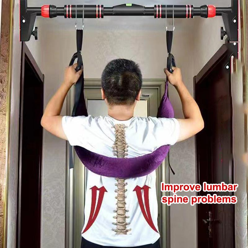 Home Gym Routine - เข็มขัดดึงหลังสำหรับออกกำลังกายที่บ้าน ปรับระดับได้ ใช้กับบาร์แนวนอน ยืดหลัง ปรับแนวกระดูกสันหลัง สำหรับออกกำลังกายประจำวัน