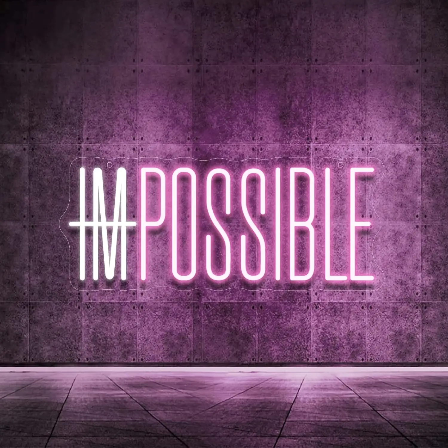 Home Gym Neon Sign - ป้ายไฟนีออน I'm Possible ปรับความสว่างได้ ไฟ LED