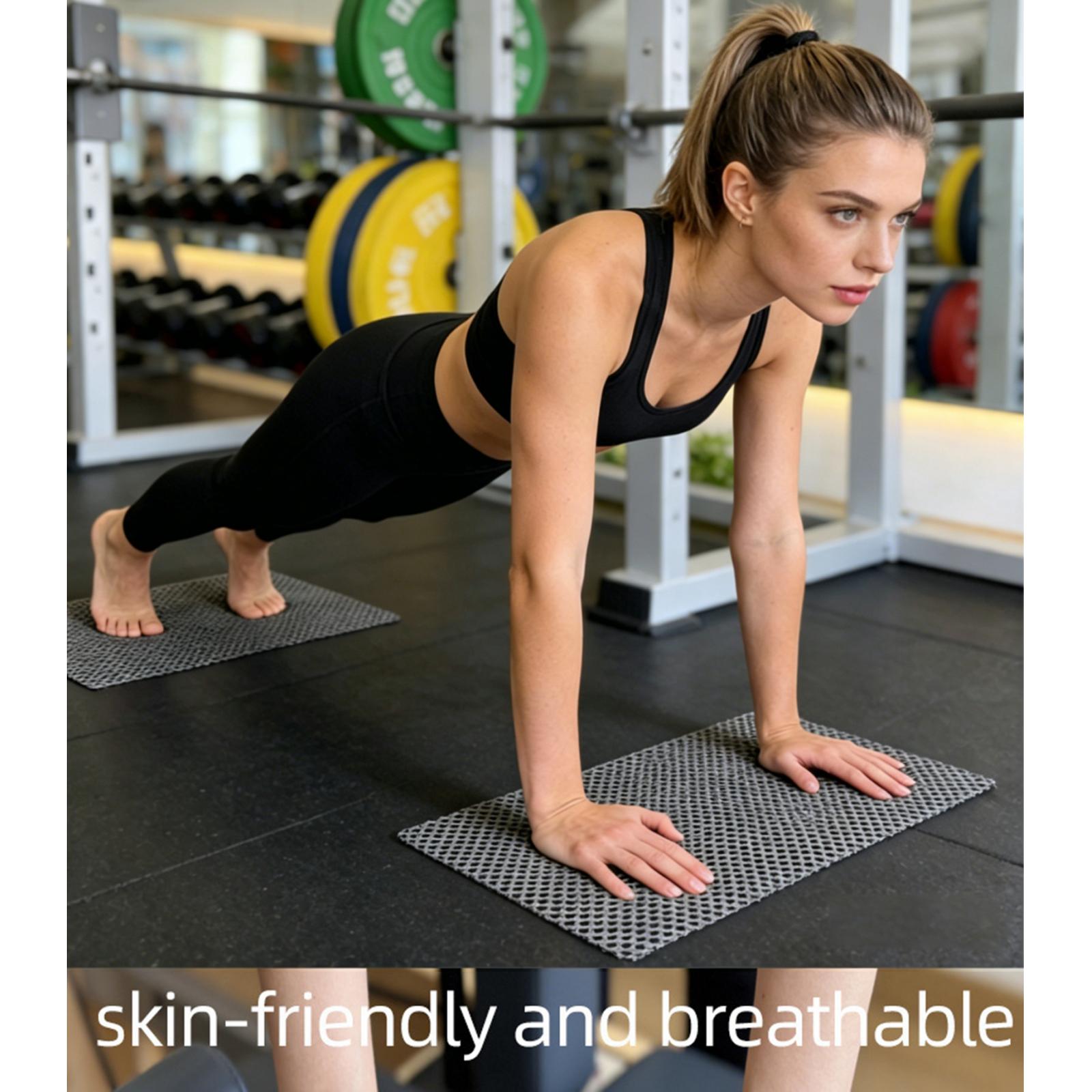 Home Gym Equipment Set - แผ่นรองกันลื่นสำหรับพิลาทิส 2 ชิ้น/ชุด ทำจาก PVC คุณภาพดี