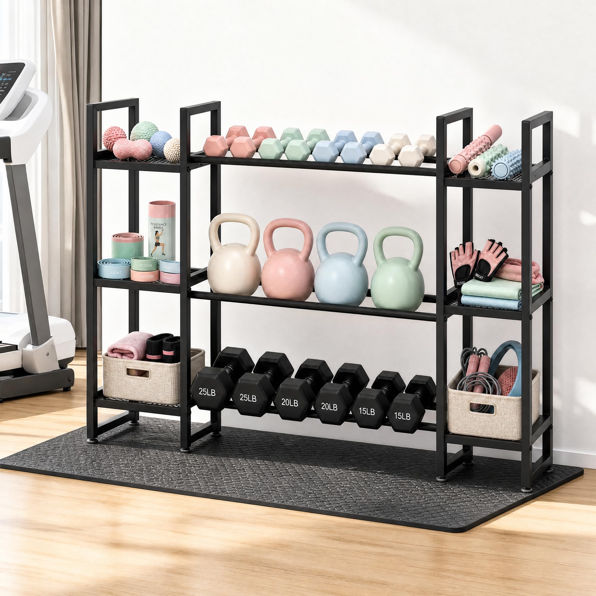 ชั้นวางดัมเบล 3 ชั้น, รับน้ำหน - All In One Gym Home Equipment บทวิจารณ์และราคา