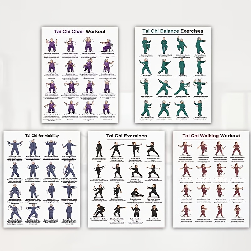 แผ่นฝึกไทเก๊กขนาด A4 จำนวน 5 แ - Home Gym Routine บทวิจารณ์และราคา